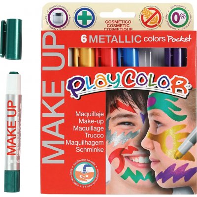 Playcolor Makeup - blandede farger - metallic - 6 x 5 g