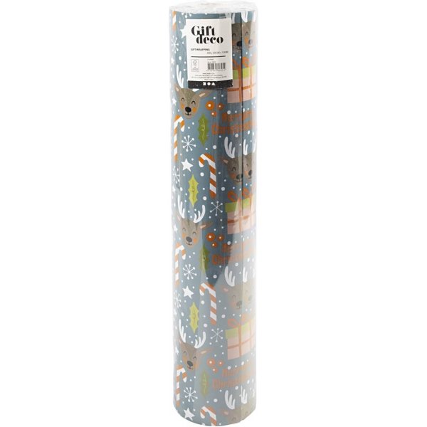 Presentpapper - jultomte - julklapp - klubba - renar - 100 m Presentpapper - jultomte - julklapp - klubba - renar - 100 m