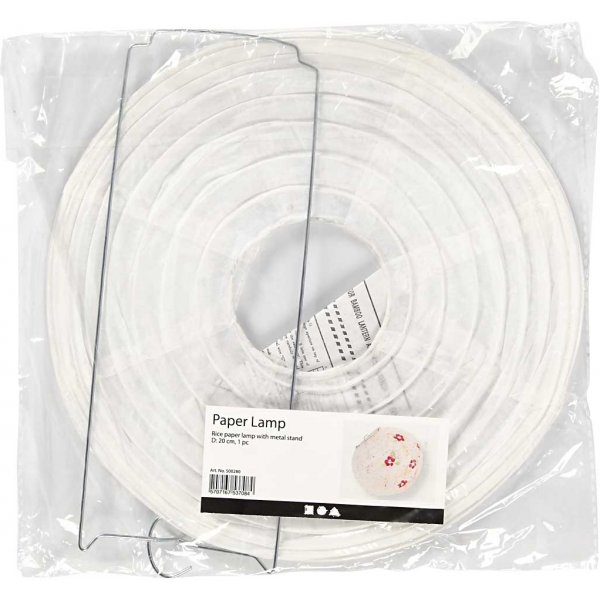 Papperslampa - vit - Rund - Ø20 cm Papperslampa - vit - Rund - Ø20 cm