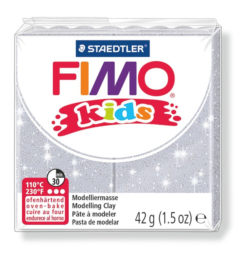 Modellervoks Fimo Kids 42 g - Sølvglitter - Fimolera, Modellere, Hobbyartikler til børn, Hobbymateriale, Håndværk