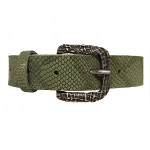 Damb�lte i crocco-m�nstrad oxl�der - Gr�n - 105 cm