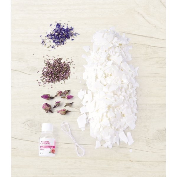 Set med ljus och torkade blommor Set med ljus och torkade blommor