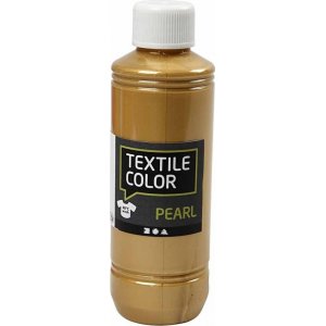 Tekstilfarge - gull - perlemor - 250 ml