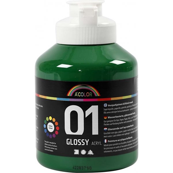 Skolfärg - Akryl - mörkgrön - blank - 500 ml Skolfärg - Akryl - mörkgrön - blank - 500 ml