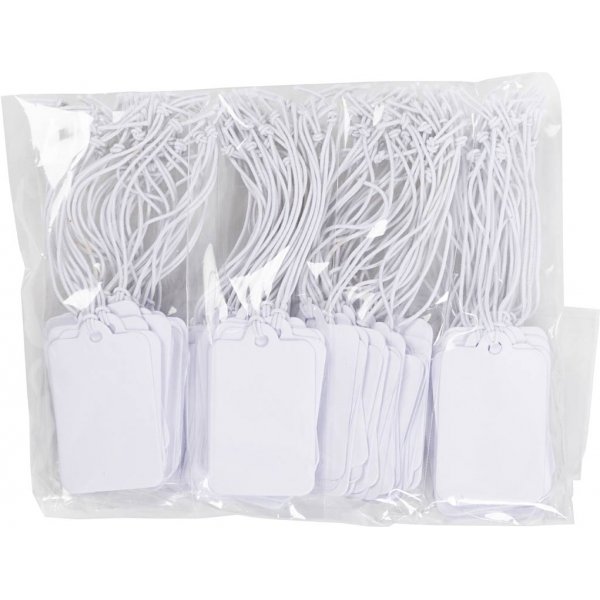 Etiketter i kraftig kartong - 25 x 40 mm - vit - 100 st Etiketter i kraftig kartong - 25 x 40 mm - vit - 100 st