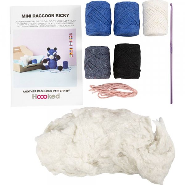 DIY-s�t amigurumi vaskebj�rn sort og bl� - 1 pakke.