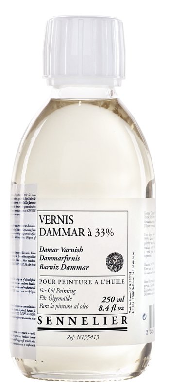 Oliemedium Sennelier 250 ml - Dammar Varnish - Medium til oliemaling, Malermedium, Fernis og kunstner medier til kunstmaling
