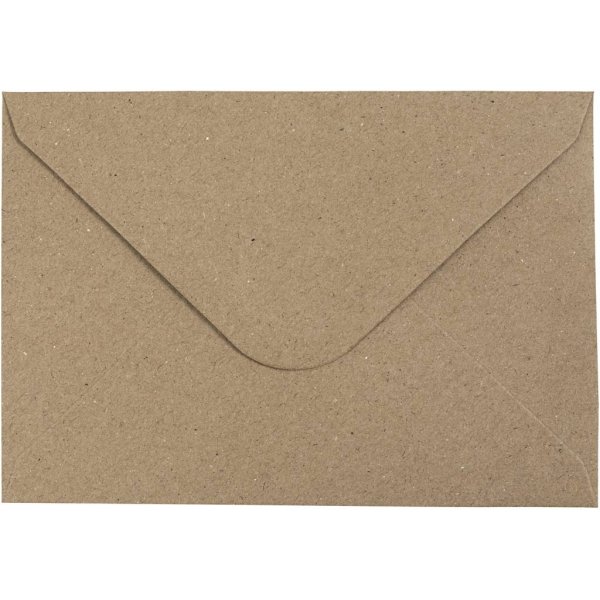 Återvunnet kuvert - natur - 11,5 x 16 cm - 50 st Återvunnet kuvert - natur - 11,5 x 16 cm - 50 st