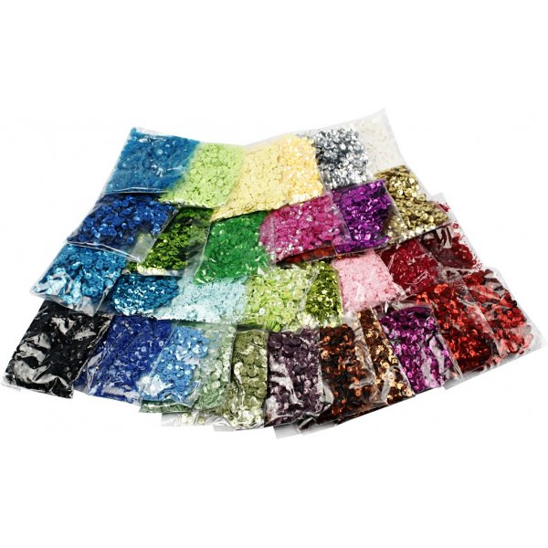Paljetter - 32 x 25 g Paljetter - 32 x 25 g