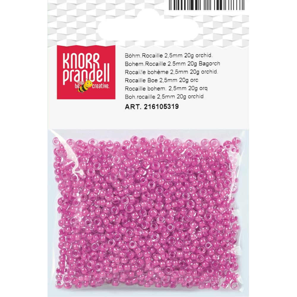 Glasperler Rocaille 2,5 mm, 20 g, orkidé - Blandinger af rocaillesperler, Rocaillesperler, Håndværk