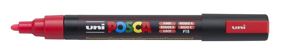 Uni Posca Marker PC-5M - Fluo Red (740) - Posca-penne, Markers, Penne, Penne, kridt & tusch