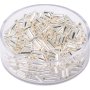 Bohemrocaille p�rlor 5 x 2 mm, silverglans