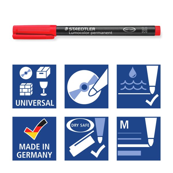 Märkpennor Staedtler Lumocolor permanent 1 mm – 8 färger Märkpennor Staedtler Lumocolor permanent 1 mm – 8 färger