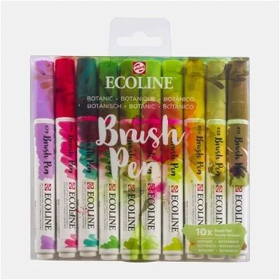 Penselpenna Ecoline Brush Pen 10-pack - Botanic