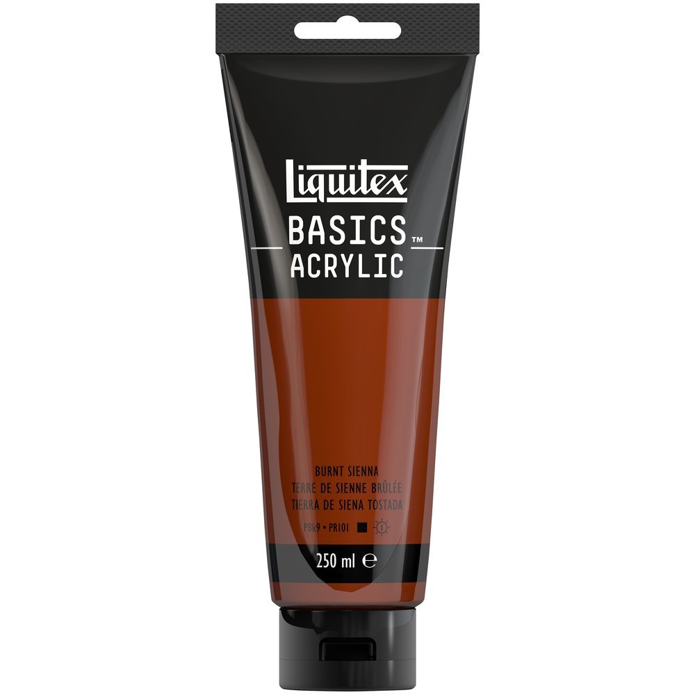 Akrylfärg - Liquitex Basics - 250ml - Burnt Sienna - Akrylfärger, Konstnärsfärger