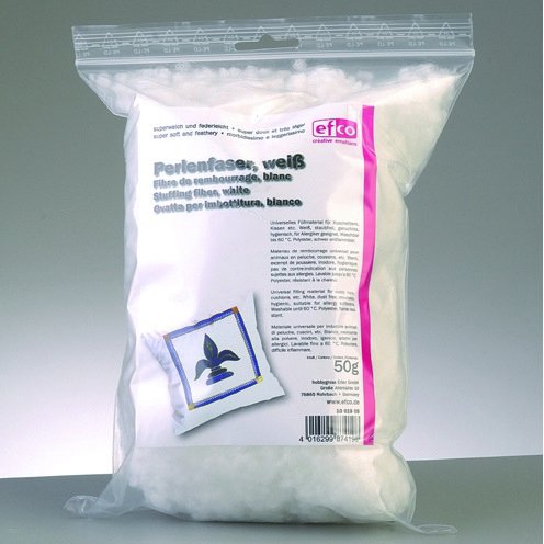 Fyldningsfiber - hvid 50 g til fyld og dekoration - Polstring, Dekorationmateriale, Hobbymateriale, Håndværk
