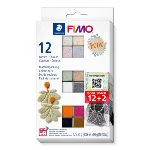 FIMO Effekt modellervoks boho farver sæt - 12x25 g FIMO Effekt modellervoks boho farver sæt - 12x25 g