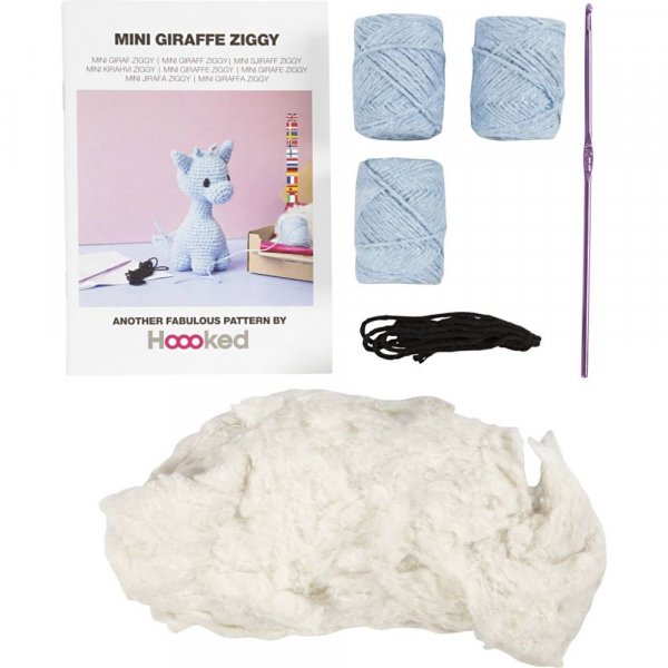 DIY-s�t amigurumi giraf lysebl� - 1 pakke.
