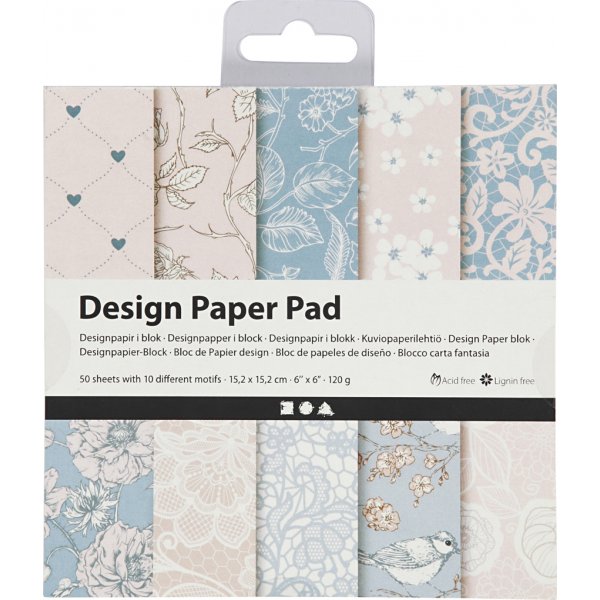 Designpapper - rosa - 50 ark Designpapper - rosa - 50 ark