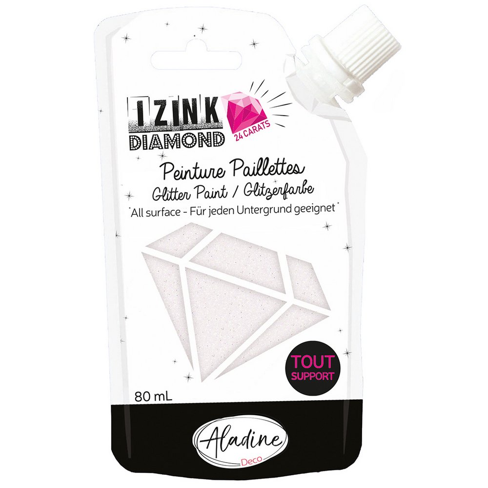 Izink Diamond farve 24 karat 80 ml - Perlemor - Universalfarve, Hobbyfarve