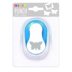 Stans fjäril 2,5 cm - Blå/vit Stans fjäril 2,5 cm - Blå/vit