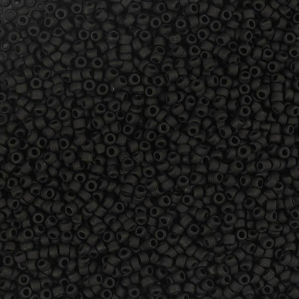 Rocaillepärlor 15/0 1,7 mm Matt Frozen Svart 25 g Rocaillepärlor 15/0 1,7 mm Matt Frozen Svart 25 g