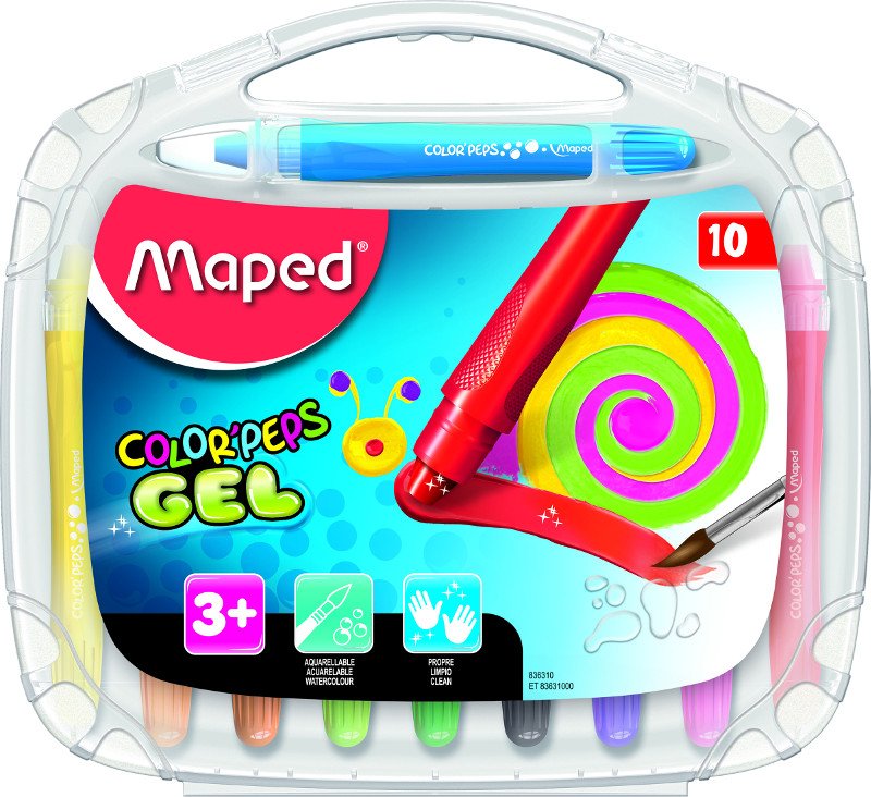 Kridtpen - Maped - Color peps 10 gel farveblyanter - Gelpenne, Penne, Penne, kridt & tusch