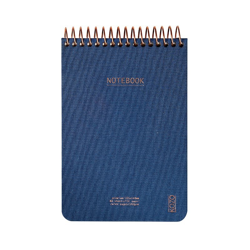 Notesbog Kozo Premium - A6 Linjeret - Marineblå - Notesbøger, Kontorartikler