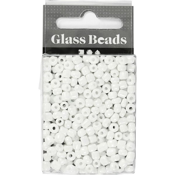 Rocaillepärlor 4 mm Vit pärlemor 25 g Rocaillepärlor 4 mm Vit pärlemor 25 g