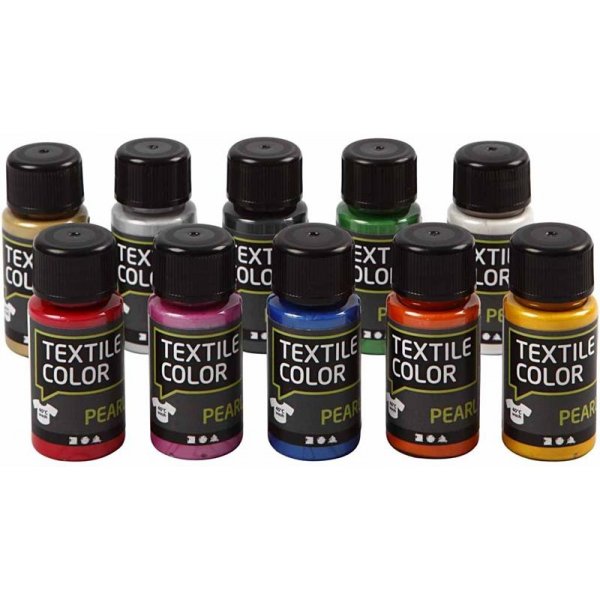 Textile Color - mixade färger - pärlemor - 10 x 50 ml Textile Color - mixade färger - pärlemor - 10 x 50 ml