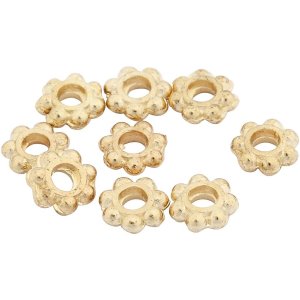 Ledp�rlor blomsterform f�rgylld 6 mm 100 st