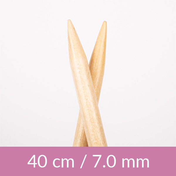 Cirkulære strikkepinde - Birch - 40 cm 7,00 mm / 15,7 tommer US 10¾ - Rundpinde, Strikkepinde, Strikning, Strikke, hækle, knytte og væve