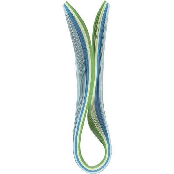 Quilling strimlor - blå - grön - limegrön - turkos - 100 st Quilling strimlor - blå - grön - limegrön - turkos - 100 st