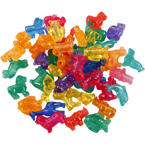 Plastperler 25 mm blandede farger 220 stk - Krukke Plastperler 25 mm blandede farger 220 stk - Krukke