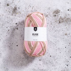 Elise garn 100 g Rosa / Beige Print