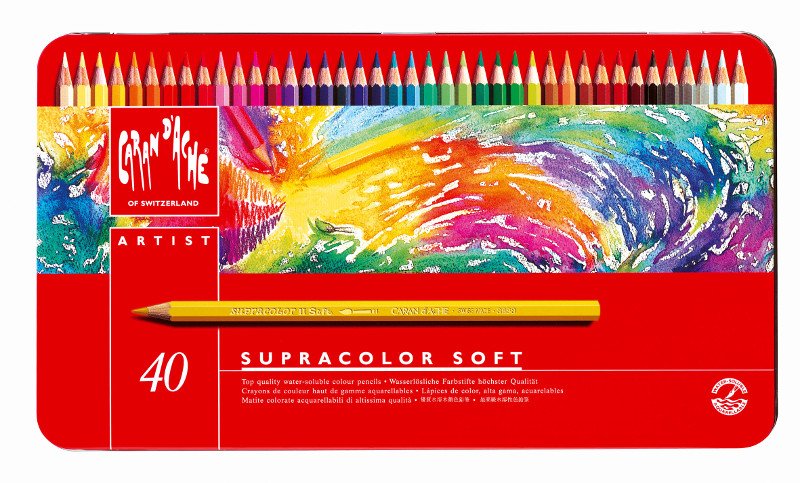Akvarelpen Caran D ́Ache Supracolor - Sort 340 (40) - Akvarelblyanter, Penne, Penne, kridt & tusch