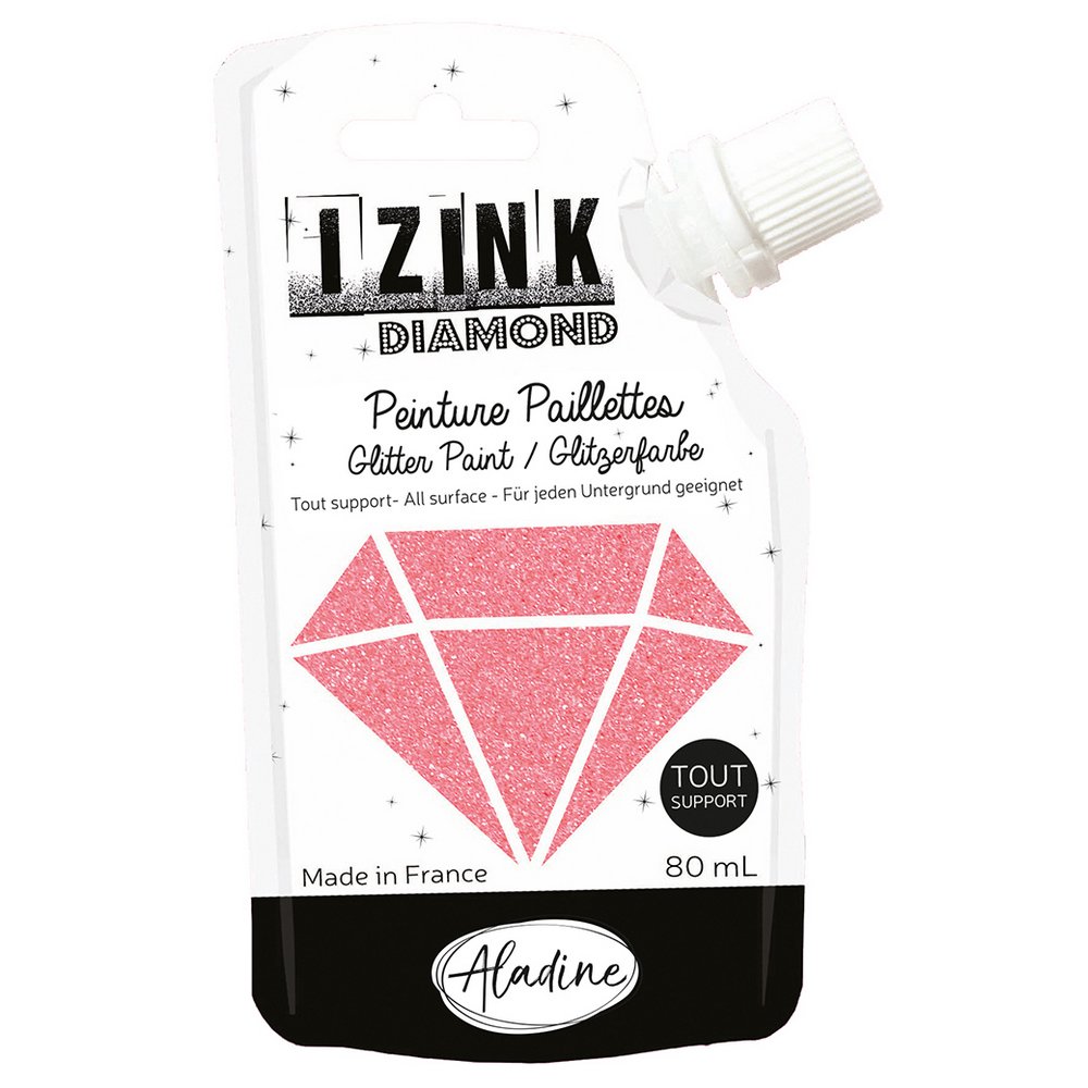 Glitterfarve Diamant 80 ml - Koral - Glitterfarver, Effekt- & strukturfarver, Hobbyfarve