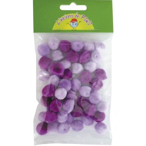 Pomponer 15 mm i violett, 45-pack Pomponer 15 mm i violett, 45-pack