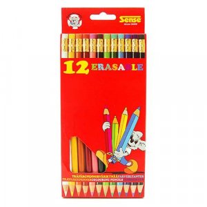 Fargeblyanter med Viskelr Sense - 12 blyanter