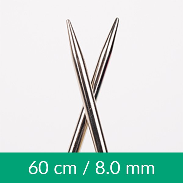 Cirkulære strikkepinde - Messing - 60 cm 8.00 mm / 23.6in US 11 - Rundpinde, Strikkepinde, Strikning, Strikke, hækle, knytte og væve