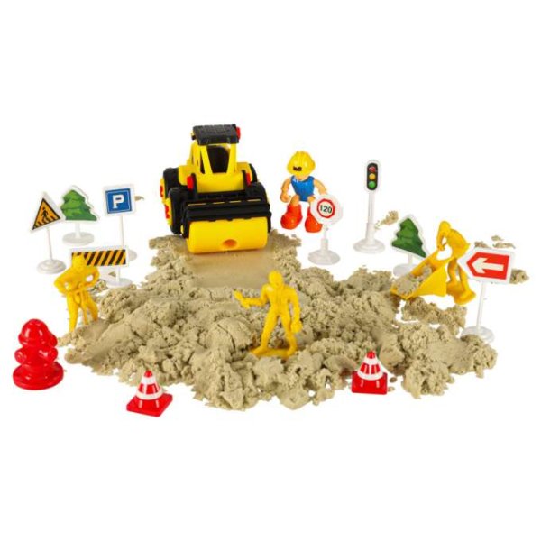 Kinetisk sand byggset 1100 g med formar, fordon och figurer - Kreativ lek