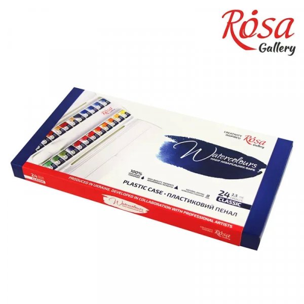 Akvarellfrgset ROSA Gallery - Plastlda 24 x 2,5 ml