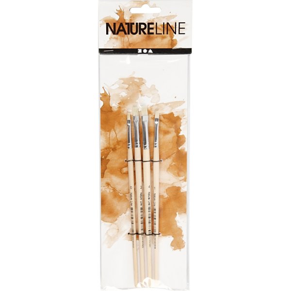 Natur Line Penslar - nr. 00+1+2+4 - platta - 4 st Natur Line Penslar - nr. 00+1+2+4 - platta - 4 st