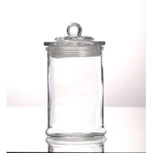 Glasburk med lock 14,5 x 8 cm