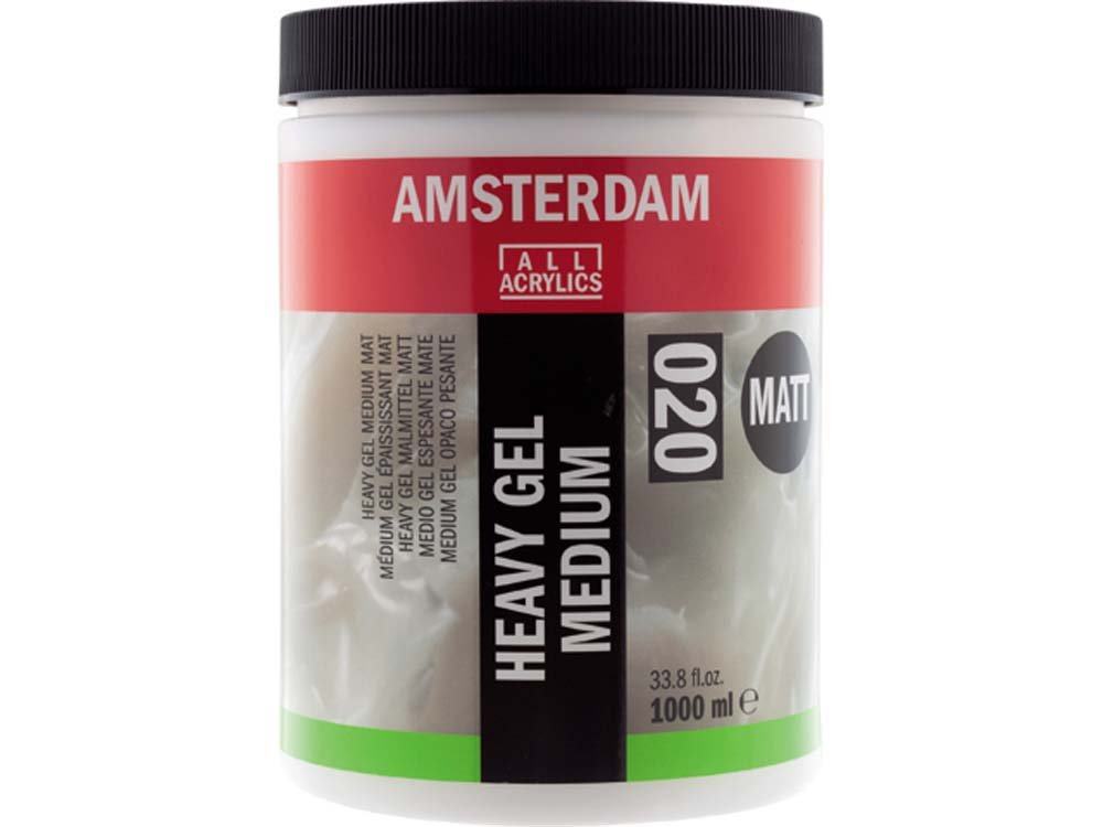 Amsterdam Heavy Gel Medium Mat - 1000 ml - Akrylmedier, Malermedium, Fernis og kunstner medier til kunstmaling