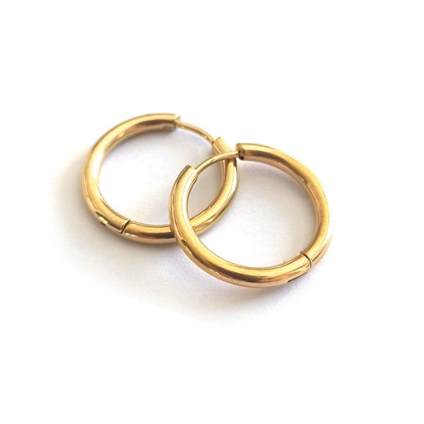 Kreoler runda 20 mm - guld, rostfritt stål Kreoler runda 20 mm - guld, rostfritt stål