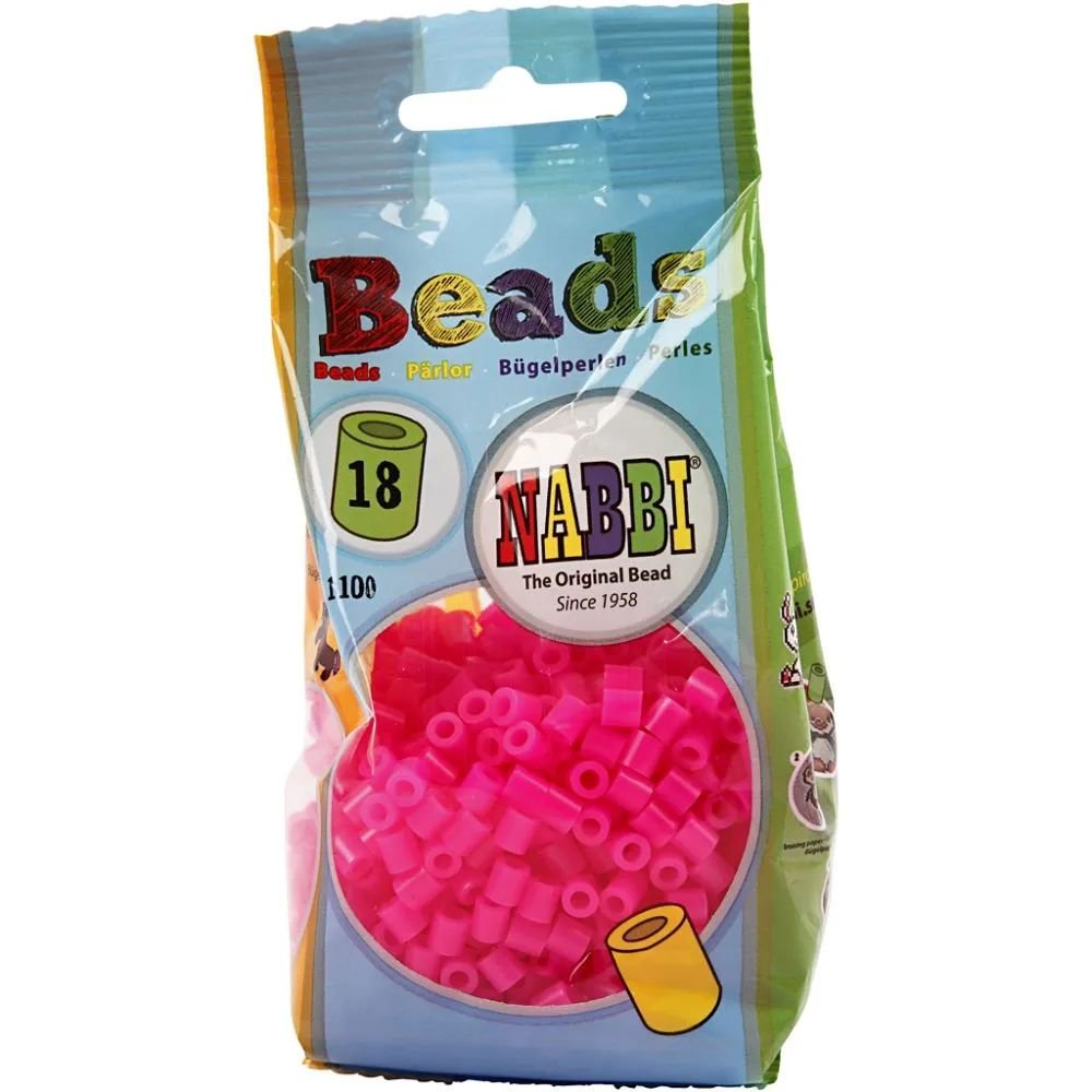 NABBI Tube perler - Cerise (32258) - 6000 stk - Rørperler, Perler & perleplader, Håndværk