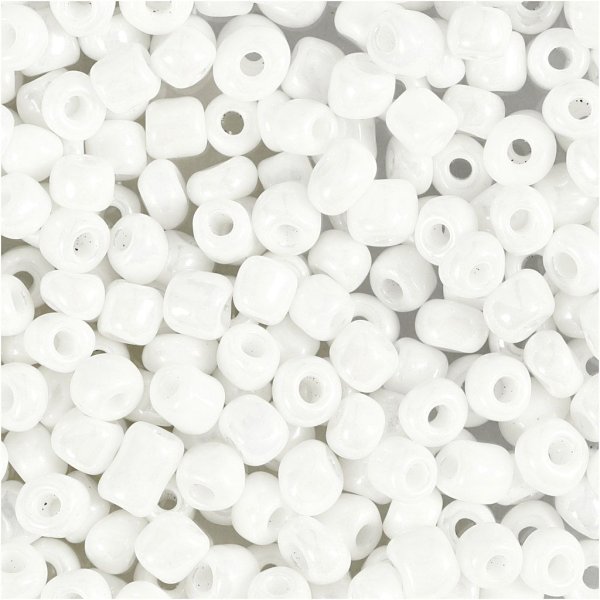 Rocaillepärlor 4 mm Vit pärlemor 25 g Rocaillepärlor 4 mm Vit pärlemor 25 g