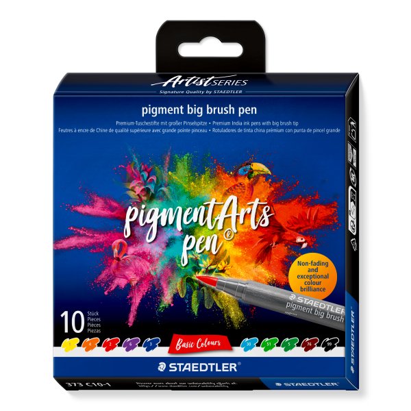 Staedtler Pigment Big Brush Pen - 10 pennor basf�rger