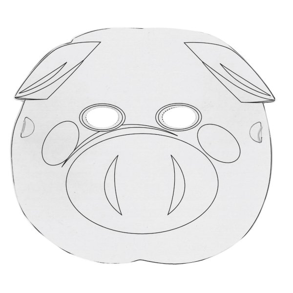 Set med 6 färgläggningsbara djurmasker i kartong Set med 6 färgläggningsbara djurmasker i kartong